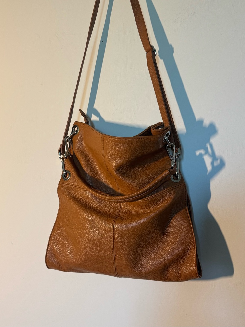 Valentina Genuine Leather Convertible Hobo / Foldover Shoulder Bag Made in Italy - Picture 6 of 10